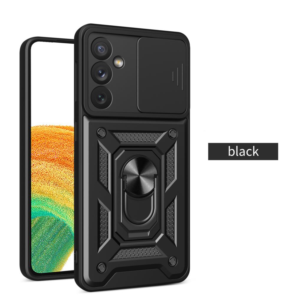 Чехол-слайдер для камеры для Samsung Galaxy S23 S24 S22 S21 S20 Ultra Plus A53 A54 A33 A14 A34 A23 5G Note 20 Бамперы Бронированный чехол Samsung  A53 5G чёрный