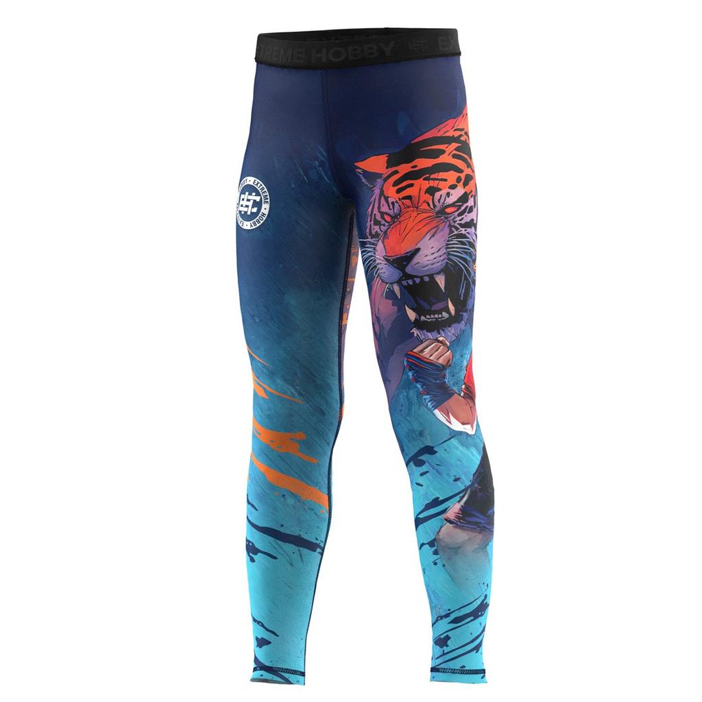 Kids Tiger 152 Blue Sports Leggings