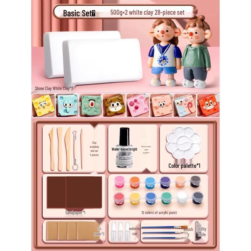 Stone Clay DIY Kit: Lightweight Polymer & Plaster Clay for Handmade Sculptures