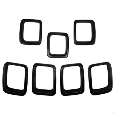 7 Pieces Car Grille Inserts Front Grill Cover Trim Exterior Accessories Durable Spare Parts