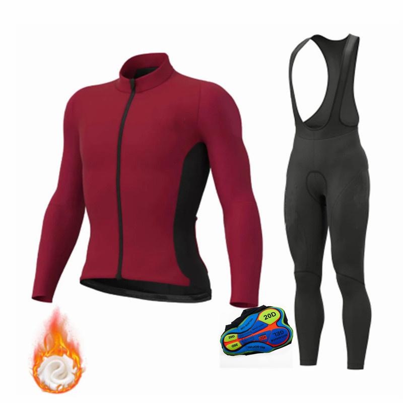 2026 Winter Warm Cycling Clothing Set  MTB Suits Long Pants with 20D Gel Bike Clothing Men Thermal Fleece Bicycle Uniform Cycling Sets