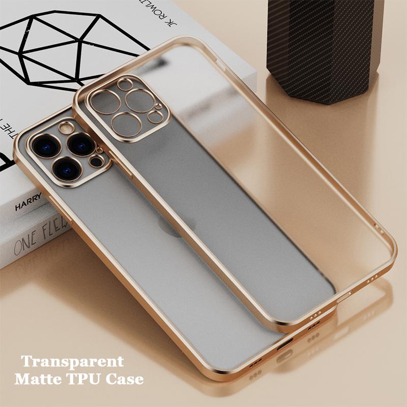 Buy Straight Edge Plating Frame Transparent Matte Antifingerprint TPU