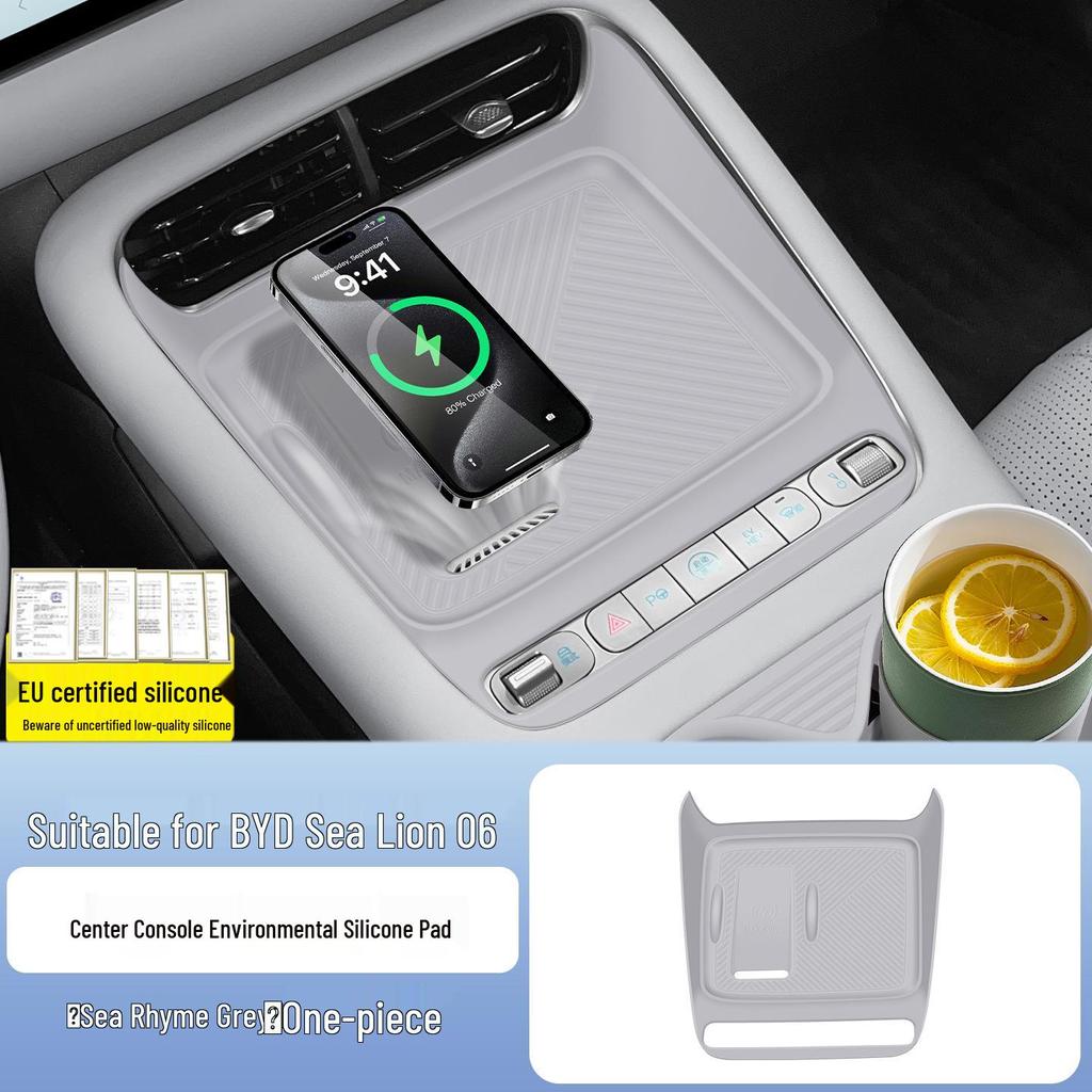 BYD Sea Lion Wireless Charging Silicone Pad & EV Cup Holder Cover for 25 Models