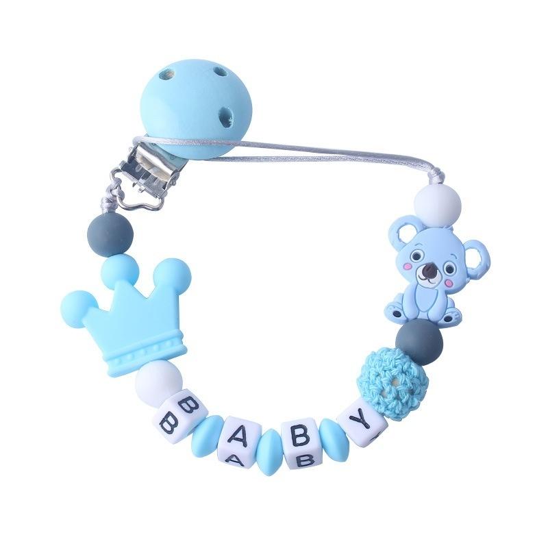 Personalisierte Name Baby Schnuller Clips Schnullerkette Halter für Baby Zahnen Schnuller Kauspielzeug Clips