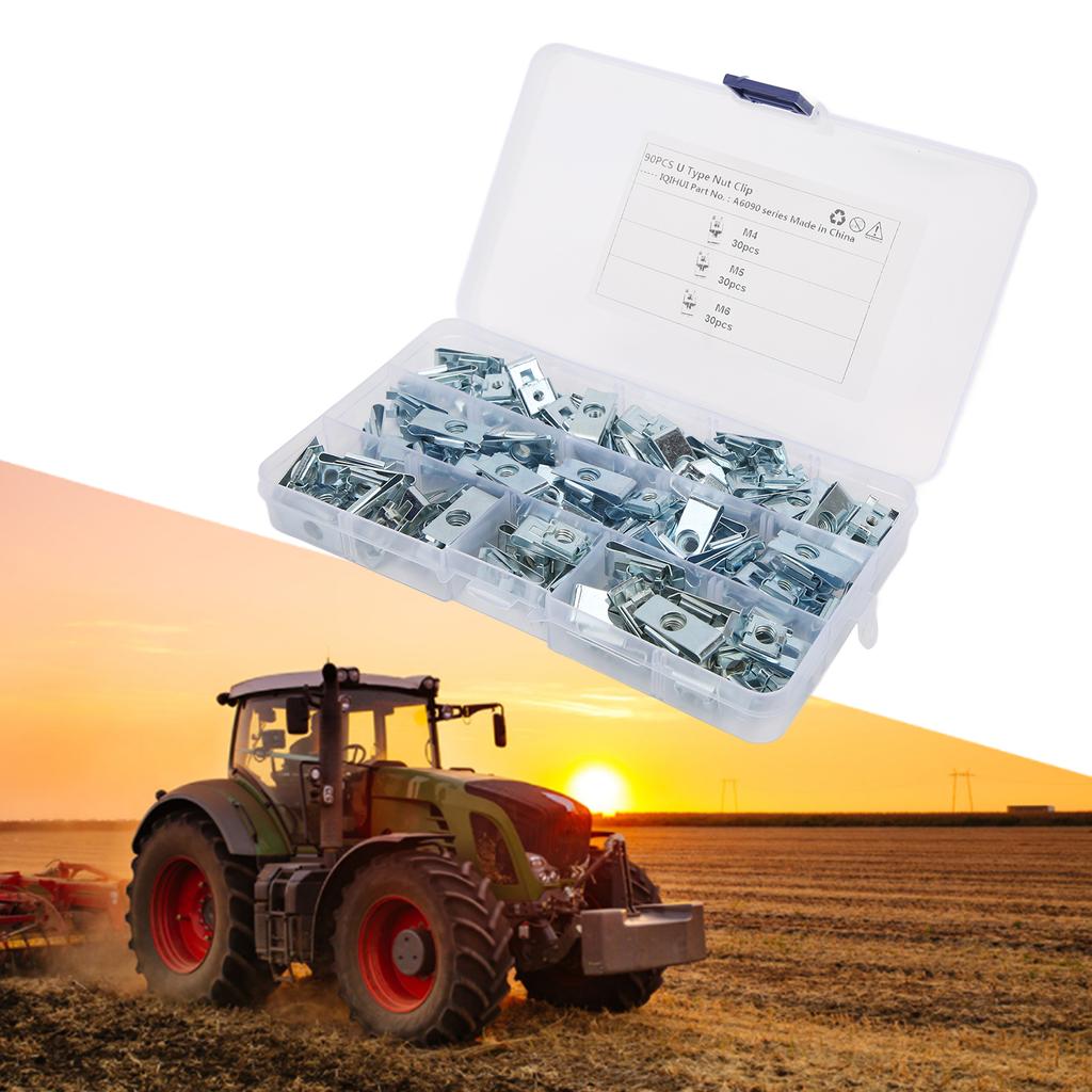 90 Stück Auto Befestigungselemente Clip Mutter Rostschutz U-Typ Befestigungsclips Ersatz für Karosserieverkleidung
