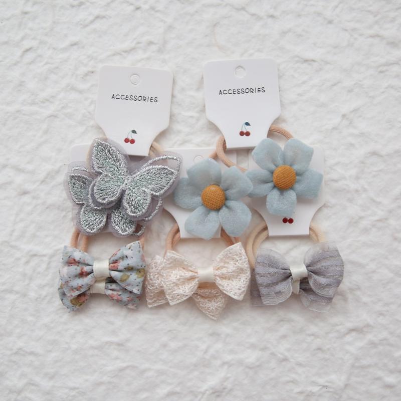 

10Pcs Trendy Handmade Elastic Lovely Hairbands Children S Flower Hair Accessories Hair Bow Headwear Rope Cute Girls Hair Bands