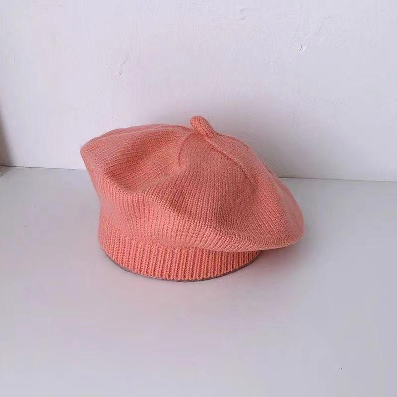 Baby Hat Spring and Autumn Baby Girl Beret Infant Wool Hat Autumn and Winter Children's Painter Hat Knitted Hat