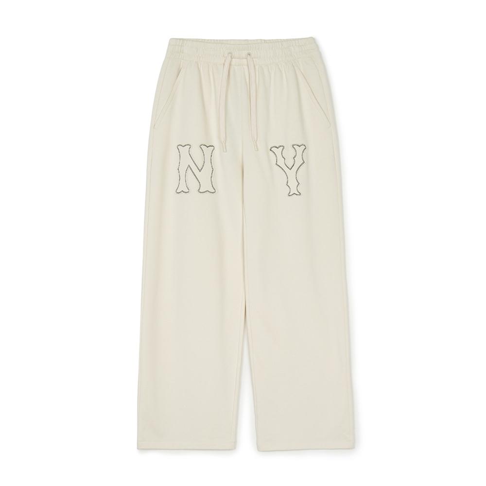 MLB New York Yankees Loose Wide Leg Straight Casual Pants Unisex pants 3FPTB1544-50CRM