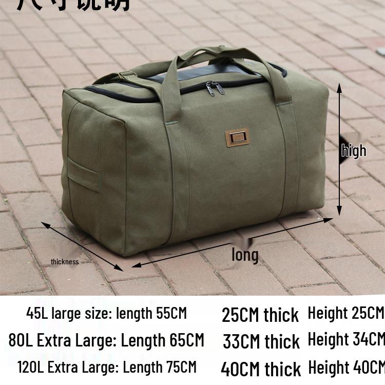 Stor Kanvas Resväska för Män & Kvinnor: Perfekt för resor, flytt, packning eller graviditetsbehov