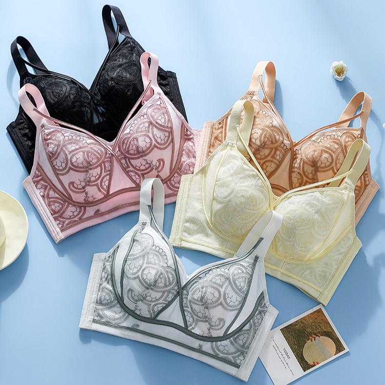 Summer Thin Rabbit Ear Bra for Women Without Steel Ring Adjustment Plus Size Bra for Women Gathering Bra