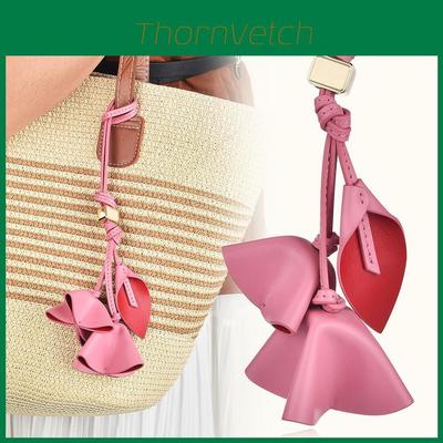 Creative Leather Flower Bag Charm With Rose Petal Design For Winter