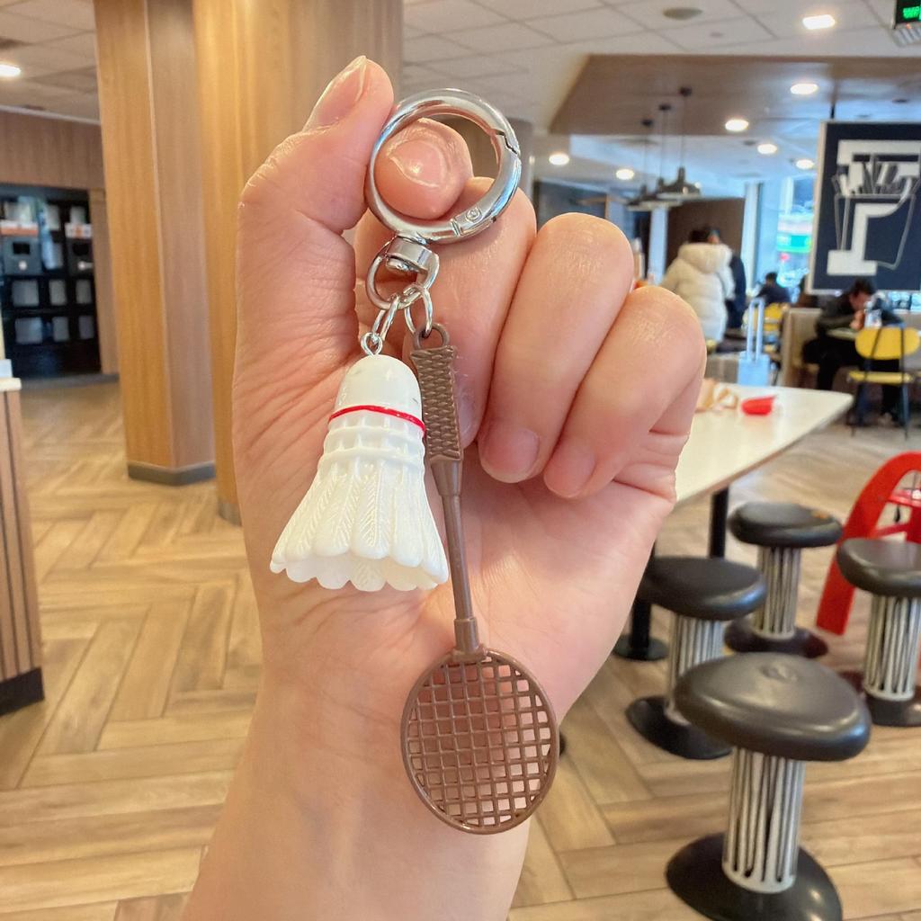 Xiaohongshu Badminton Keychain: Sports Fan Backpack Decor Pendant