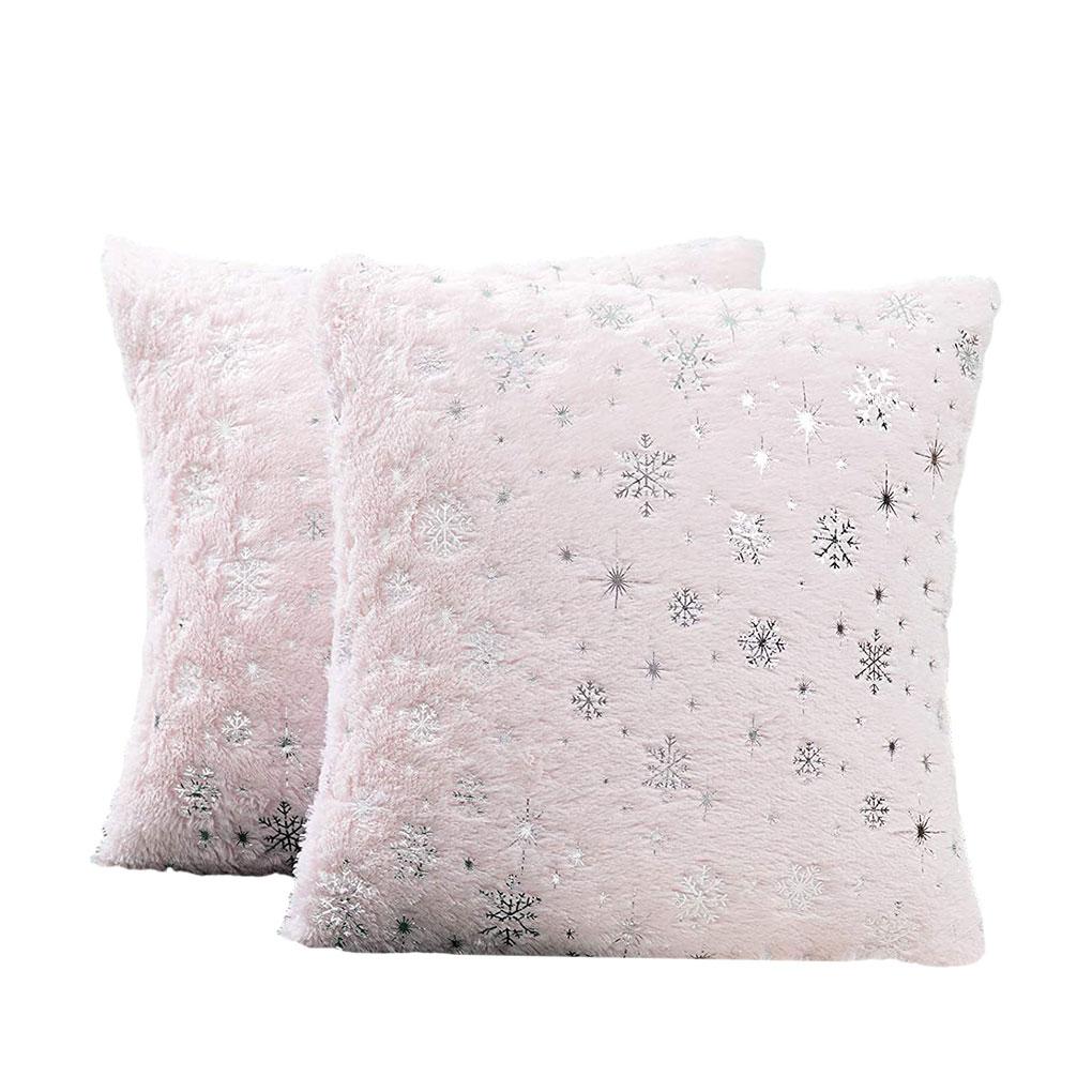 

2 шт. полиэстеровая гипоаллергенная мягкая наволочка подходит для рождественских декоративных наволочек