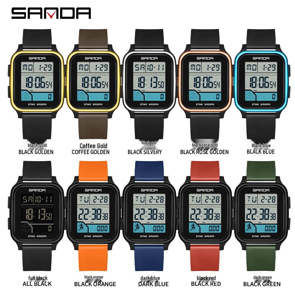 SANDA Trend Multifunctional Sports Watch for Students - Calorie Counter & Dual Alarms