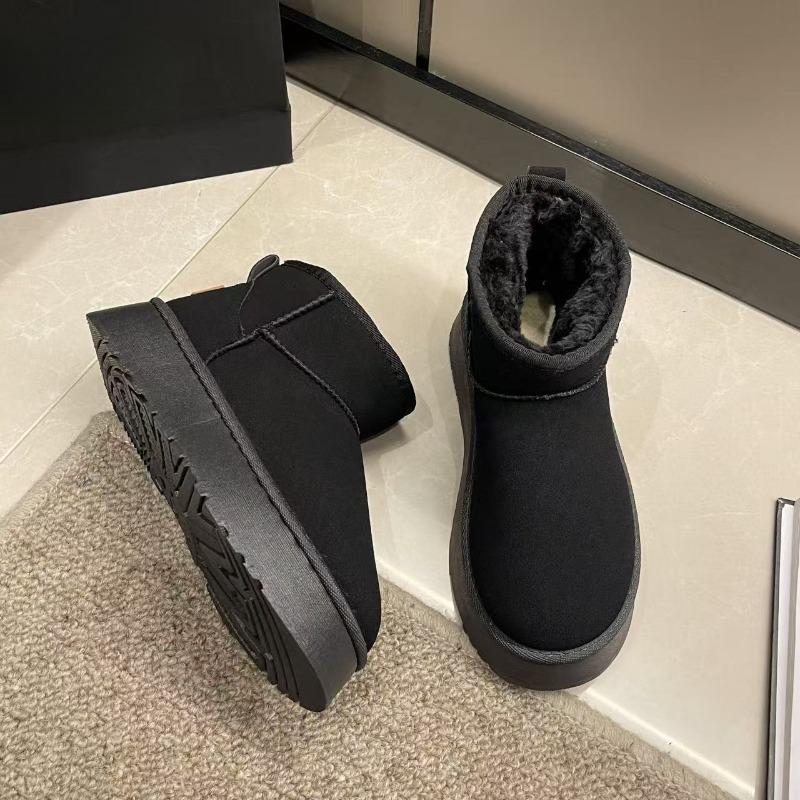 Nya kortärmade snökängor för damer tjocksulade fleecefoder förtjockade varma och halkfria skor