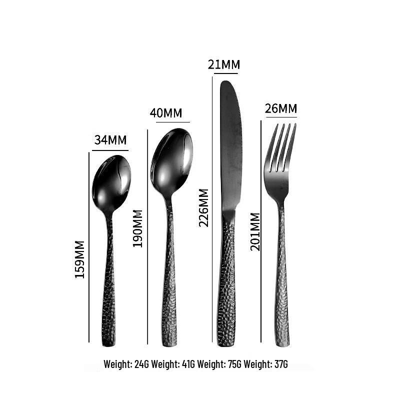 Zhi Shi Hammered Snake Skin Stainless Steel Cutlery Set