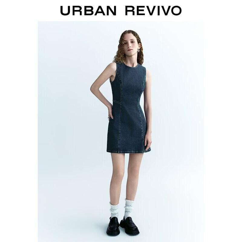UR2026 Women's Retro Sleeveless Denim Dress