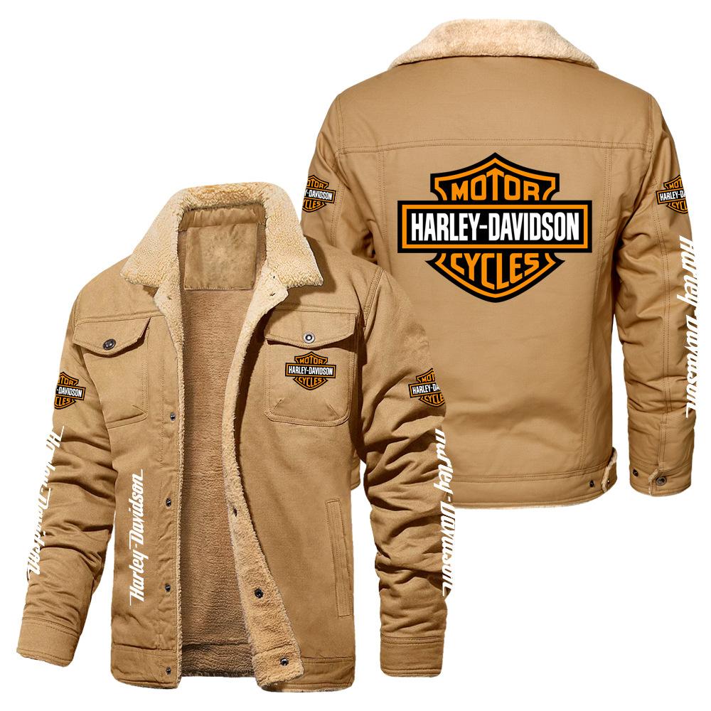 Hot Sale Eagle Skull Ha Lei Locomotive Autumn and Winter Fleece European Size Cotton Jacket Sports Jacket Men's Jacket