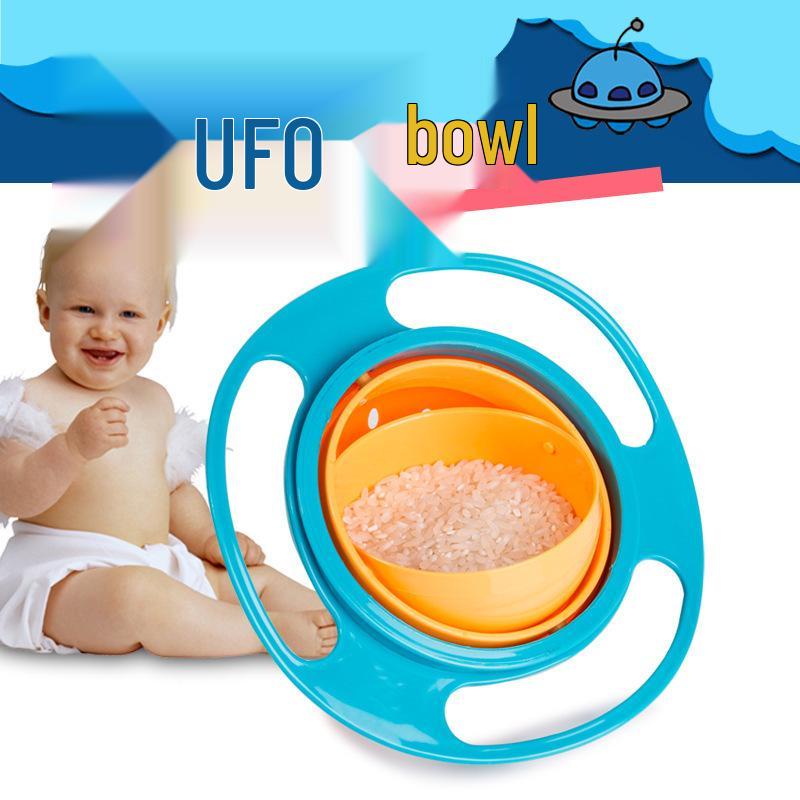 קערת תינוק מסתובבת 360° מונעת שפיכה - עיצוב ג'ירו צלחת מעופפת לילדים