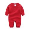 Wool Knitted Baby Onesie with Fleece Lining - Winter Crawling Suit for 100-Day or First Birthday