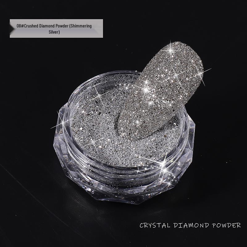 

Кристальный бриллиантовый глиттер для ногтей: 8 цветов суперблестящей пудры дробленого алмаза для нейл-арта