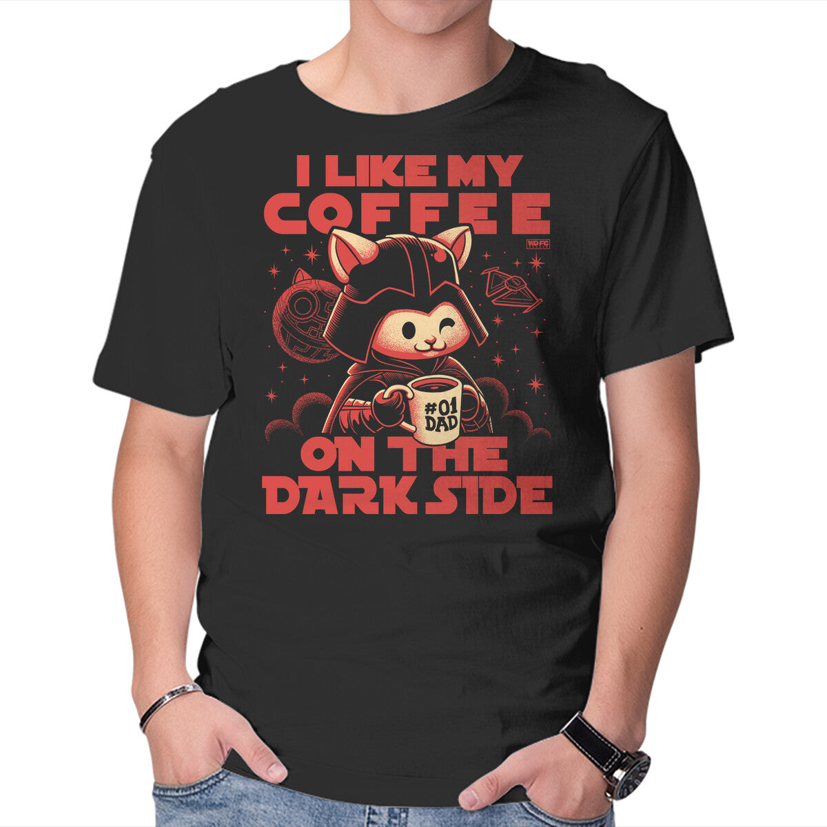 Unisex Crew Neck T-Shirt I Like My Coffee On The Dark Side Graphic Short Sleeve Casual Tee XXXXL