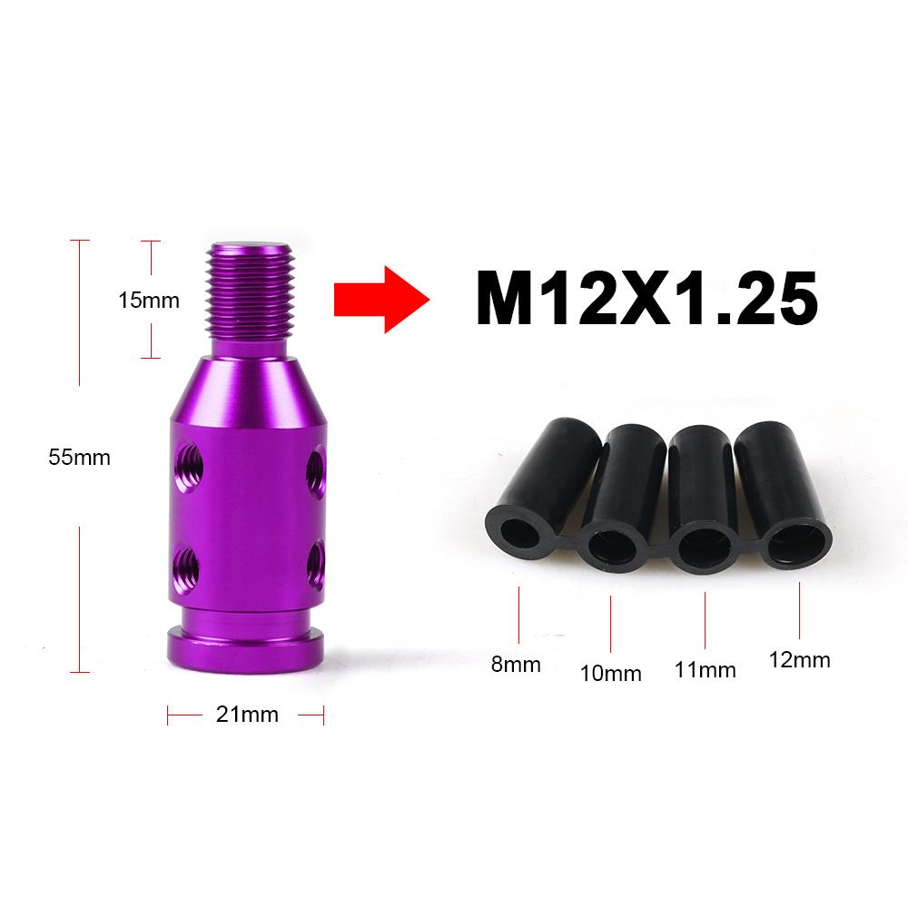 Adattatore Universale Per Pomello Cambio Non Filettato | 12x1,25 Mm, In Alluminio, Con Viti E Chiave, Per Auto, Sostituzione Facile, Nero - 2