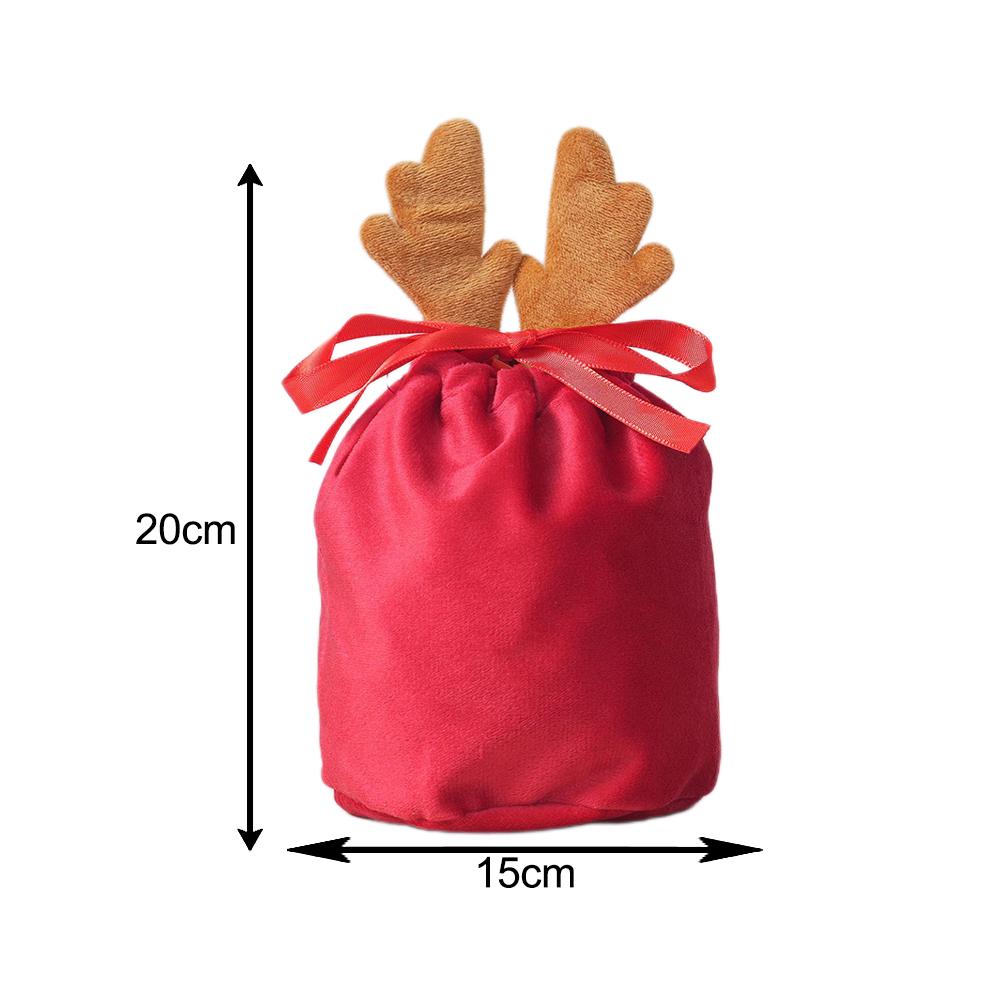 Christmas Candy Bags Santa Present Bags Velvet Deer Bags Decorative Charm