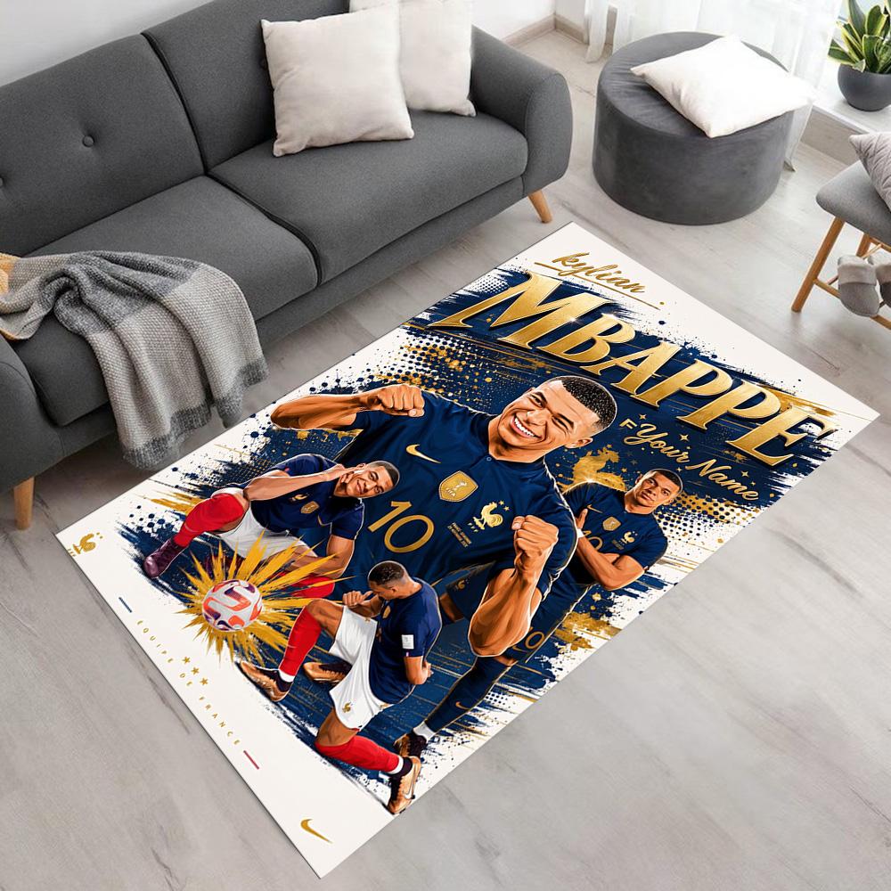 Mbappé Customize Your Name Floor Rug Office Rug Suitable for Game Room Bedrooms Study Room Outdoor Antislip Carpet Decorate Offices