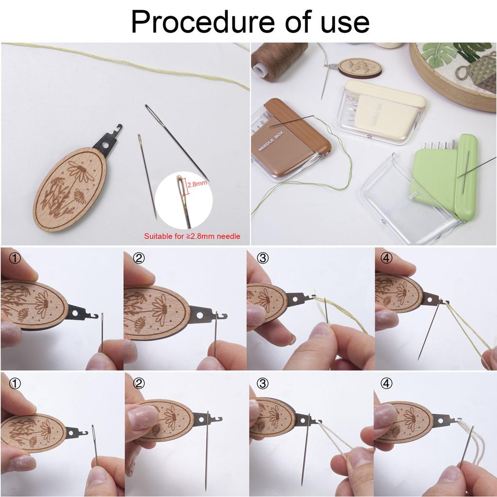 10Pcs Hand Sewing Needle Set with Magnetic Box Metal Embroidery Needle with Threader for Sewing Quilting and Embroidery
