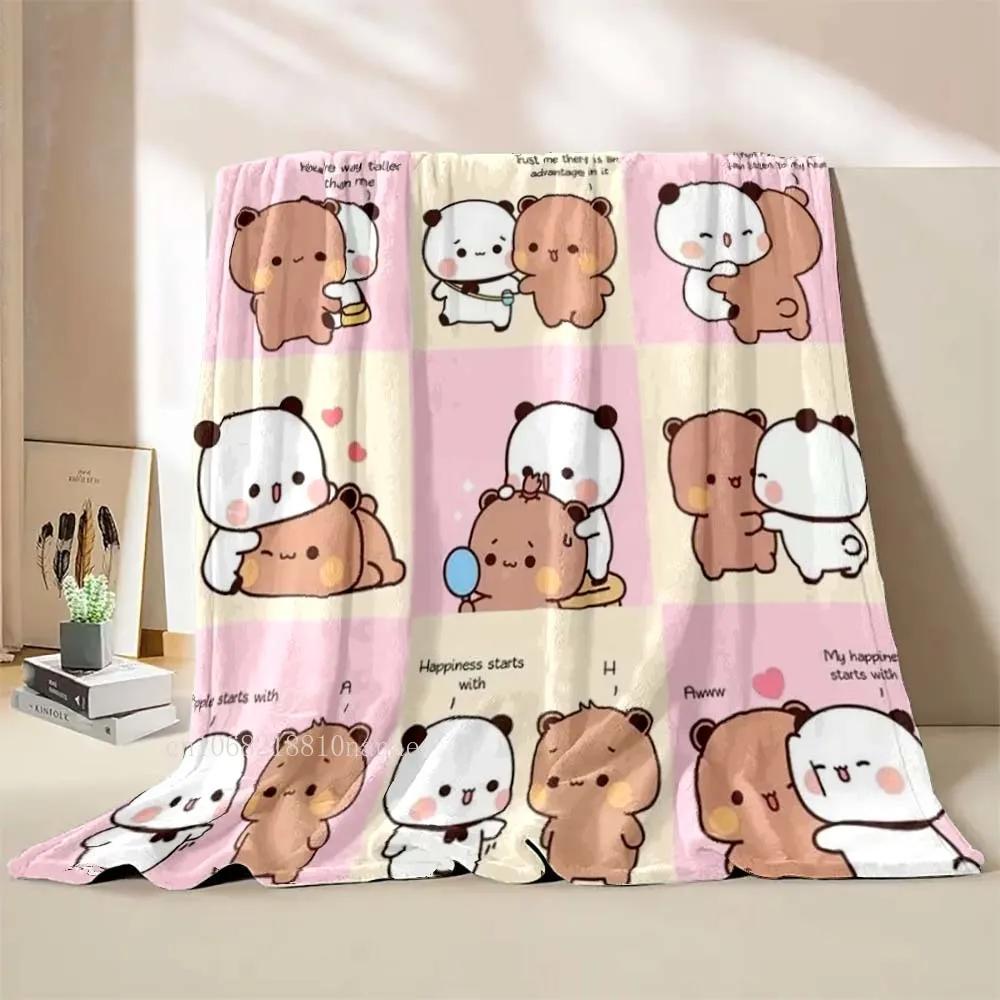 Cartoon Print Bubu And Dudu Soft Plush Flannel Blanket Living Room Bedroom Bed Couch Picnic Blanket