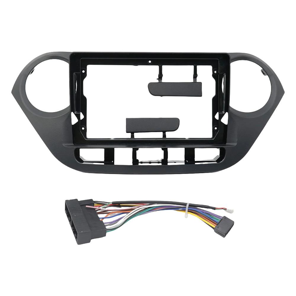 2 Din 9 Inch Car Radio Installation Plastic Fascia Panel Frame and Cable for HYUNDAI I10 2014~2017 Dash Mount Kit