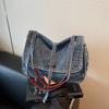 Vintage Denim Bag Women's Large Capacity Shoulder Bag Commuter Tote Bag