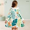 Girls High Neck Long Sleeve Avocado Printed A Line Flared Dress With Fuzzy Collar Cuffs And Bow Waist