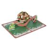 3D Christmas Greeting Card Christmas Wreath Shape Hand Carved Paper Blessing Message Card with Envel