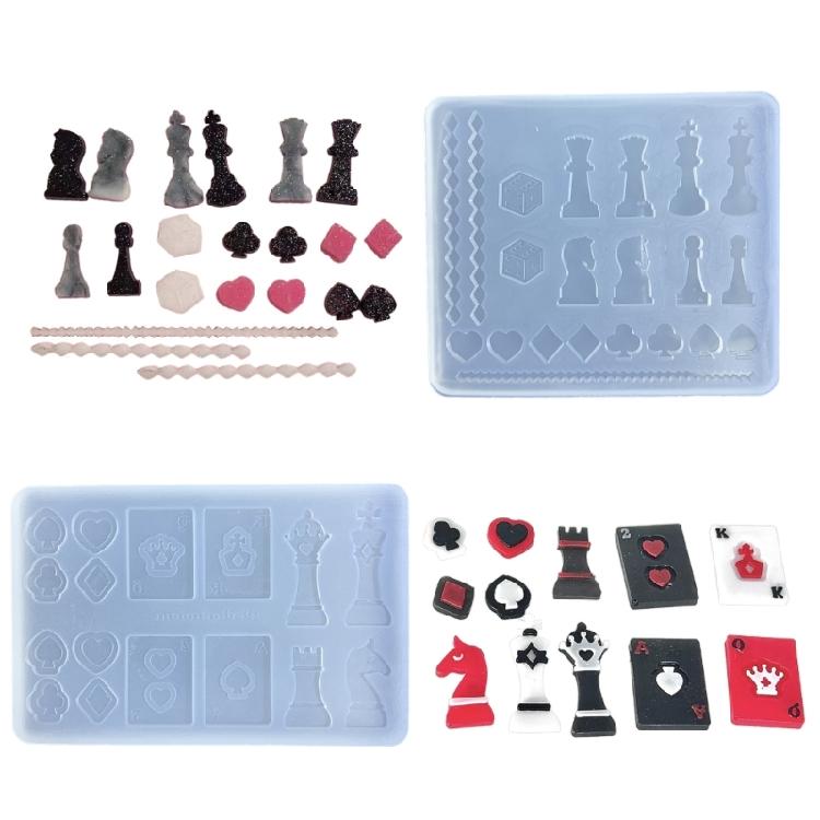 Hand Made Chess and Card Molds Silicone Casting Mold for DIY Game Crafts