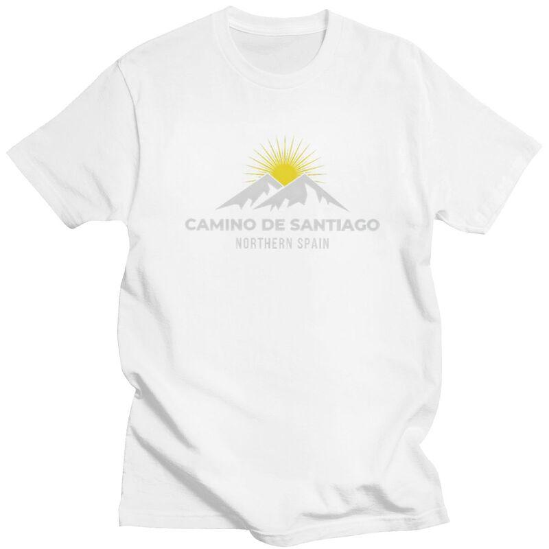 Custom Buen Camino De Santiago T Shirt for Men 100 Cotton Tshirt Leisure Tee Short Sleeve Tshirt Slim Fit Clothing Gift