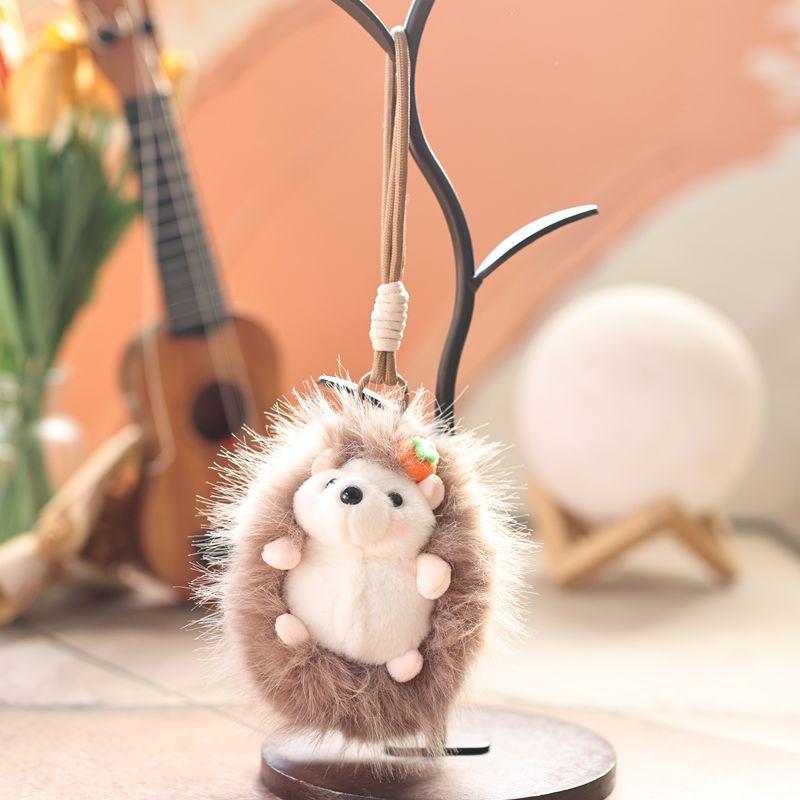 1 Stück Kawaii Niedlicher Tieranhänger Cartoon Igelpuppe Schlüsselanhänger Weiches Stofftier Plüschtier Heimdekoration Kindergeschenk Für Kinder