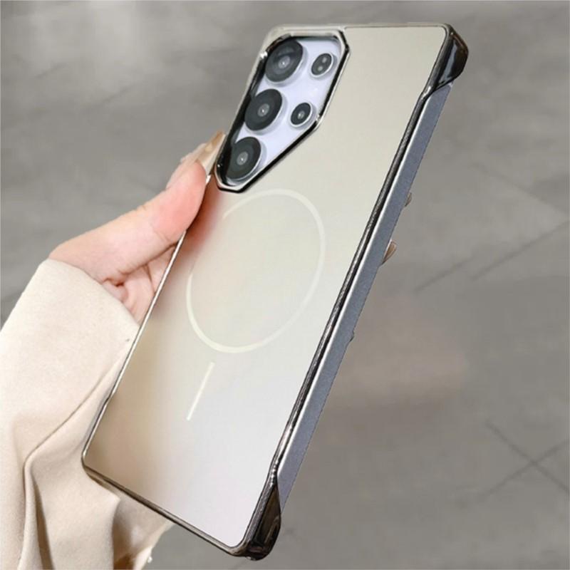 Frameless AG Matte For Magsafe Case for Samsung Galaxy S25 S24 S23 Ultra Magnetic Wireless Charging Luxury Plating Armor Cover