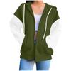 Women's Fashion Casual Long Sleeve Solid Color Hooded Sweatshirt Tops