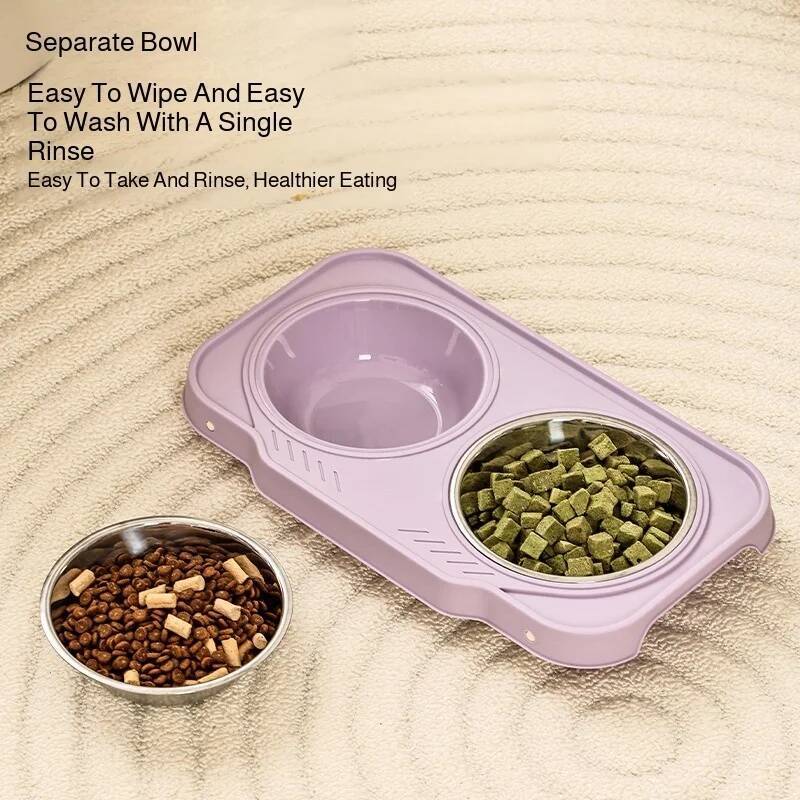 Foldable Cat Bowl Double Pet Bowl Stainless Steel Puppy Dog Feeder Water Food Bowl With Stand Feeding Dish Drinker Pets Supplies