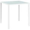 Square Dining Table for 4 People, Tempered Glass Tabletop, for Kitchen and Dining Room, 75 x 75 x 75 cm, White