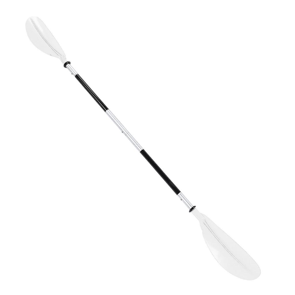 Kajakpaddel 4-teiliges Doppelpaddel für Kanu Aluminiumlegierungsschaft zum Angeln Rafting Surfen Bootfahren Weiß 220cm