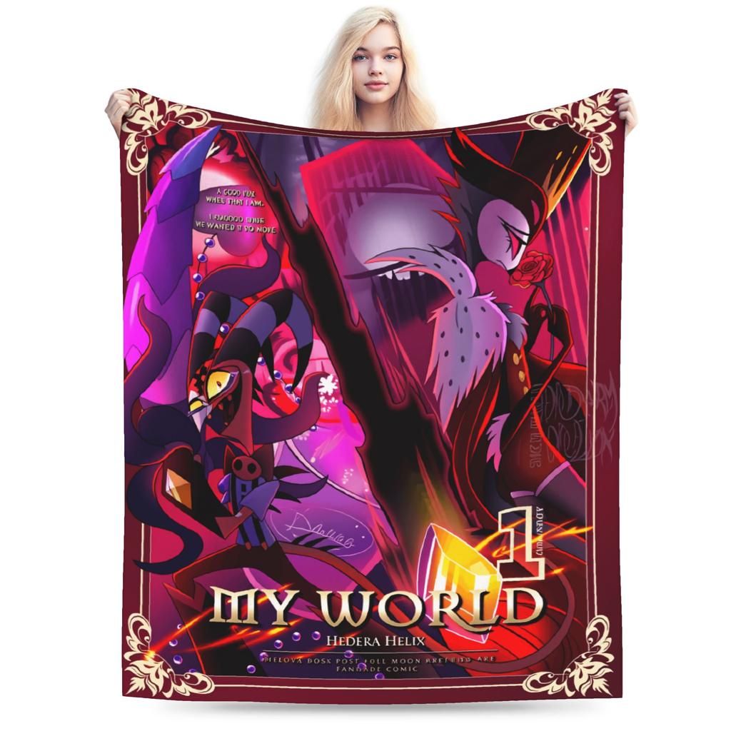Blitzo Plush Blanket Kids Helluva Boss Flannel Throw Blanket For Living Room Warm Soft Custom DIY Quality Bedspread Gift