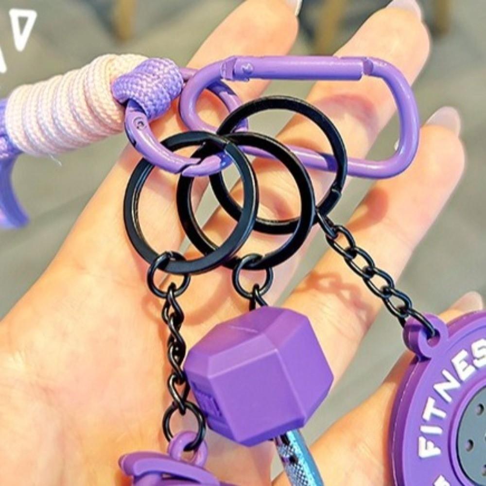 Simulation Style Dopamine Plates Keychain with Buckle Bag Charm New Fitness Series Pendant