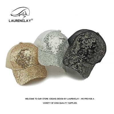 High Top Hat Women's Outdoor Sunscreen Sun Hat Casual Versatile Sequin Cap Breathable Hard Top Baseball Cap Women