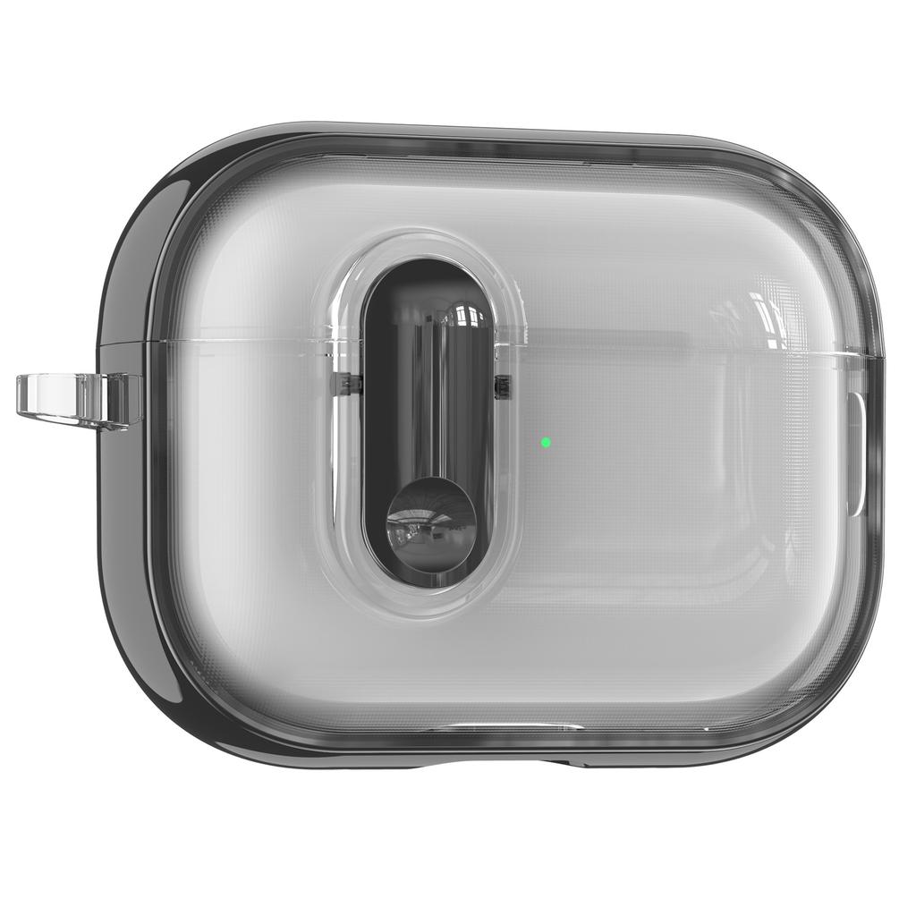 For Apple AirPods Pro / Pro 2 Case Clear Electroplated TPU PC Earbuds Cover with Lock Clasp / Carabiner