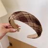 JK Fresh Plaid Headband: College Style, Korean Influencer Favorite, Versatile Non-Slip Women’s Headwear