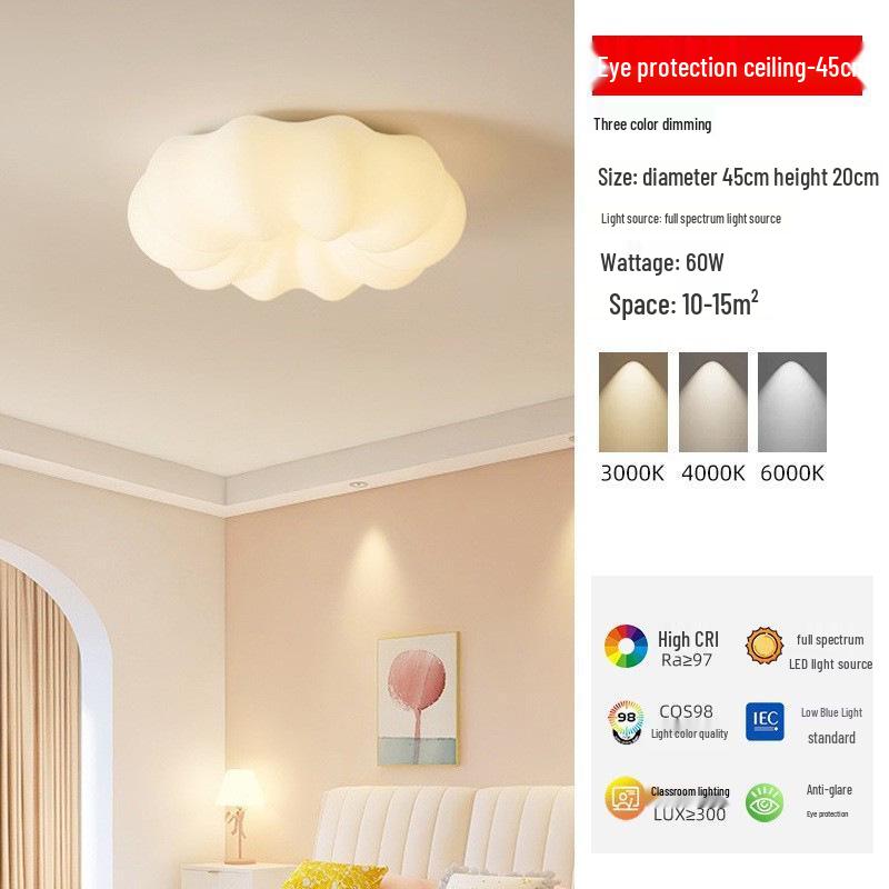 Creative Modern Cream Style Ceiling Lamp for Children's Bedroom and Study, Eye Protection Design