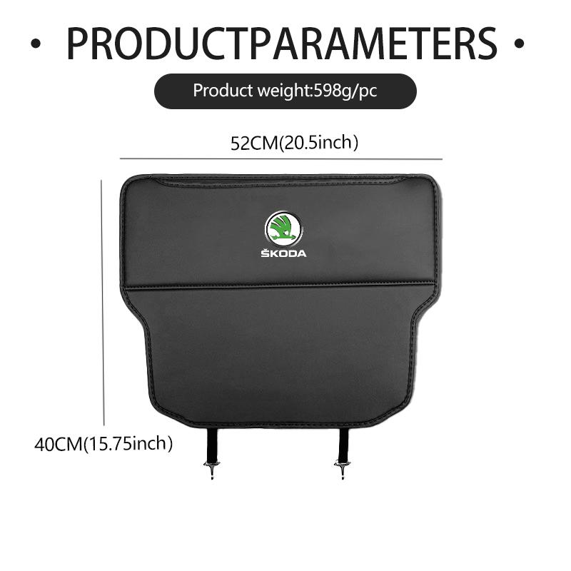 AAFO1 Car Logo Seat Backrest Storage Bag Anti-kick Pad Protection Mat Interior Accessories For Skoda Kamiq MK3 Roomster Rapid Kodiaq